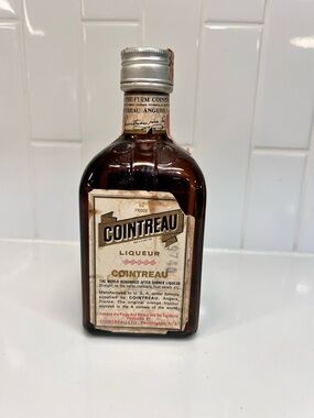 Vintage Cointreau Liqueur Amber Brown Bottle Empty